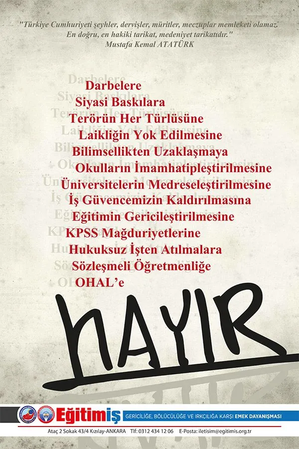 OHAL`E HAYIR | EĞİTİM İŞ
