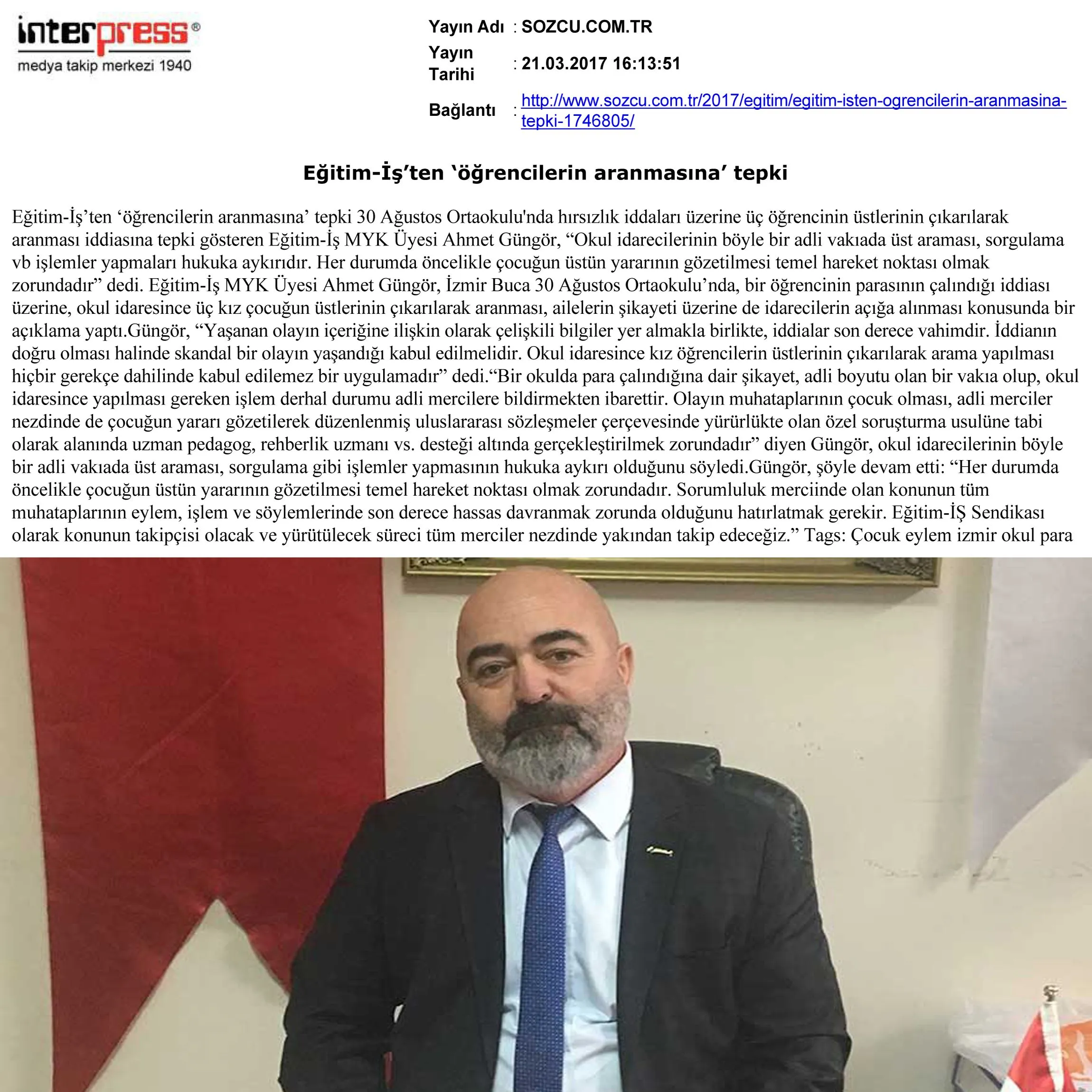 Eğitim-İş’ten ‘öğrencilerin aranmasına’ tepki | EĞİTİM İŞ