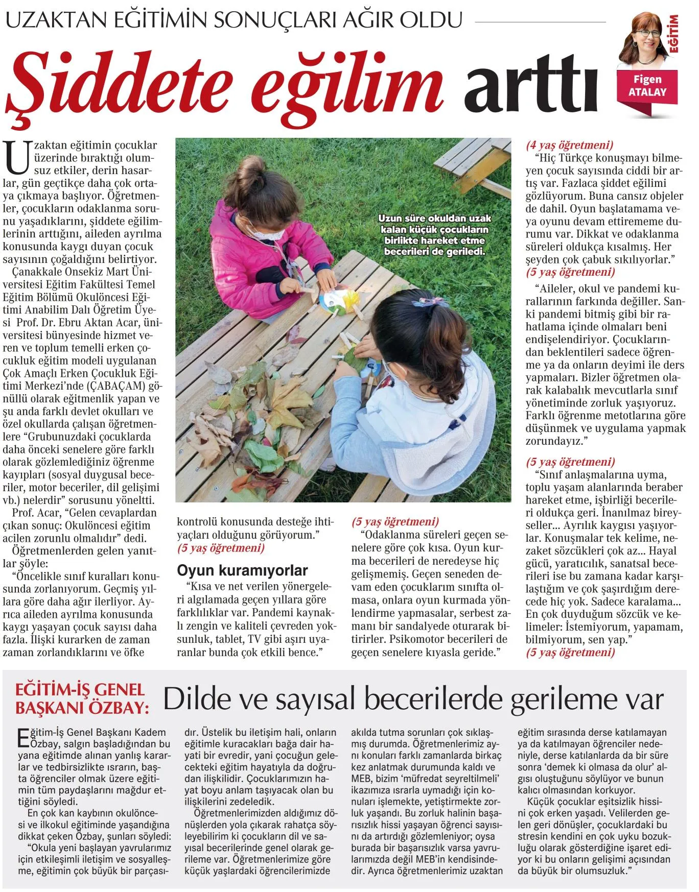 Uzaktan eğitimin sonuçları ağır oldu-Cumhuriyet gazetesi-29/09/2021 | EĞİTİM İŞ