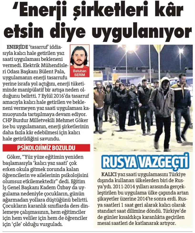 Enerji şirketleri kar etsin diye uygulanıyor-Sözcü gazetesi-03/11/2021 | EĞİTİM İŞ