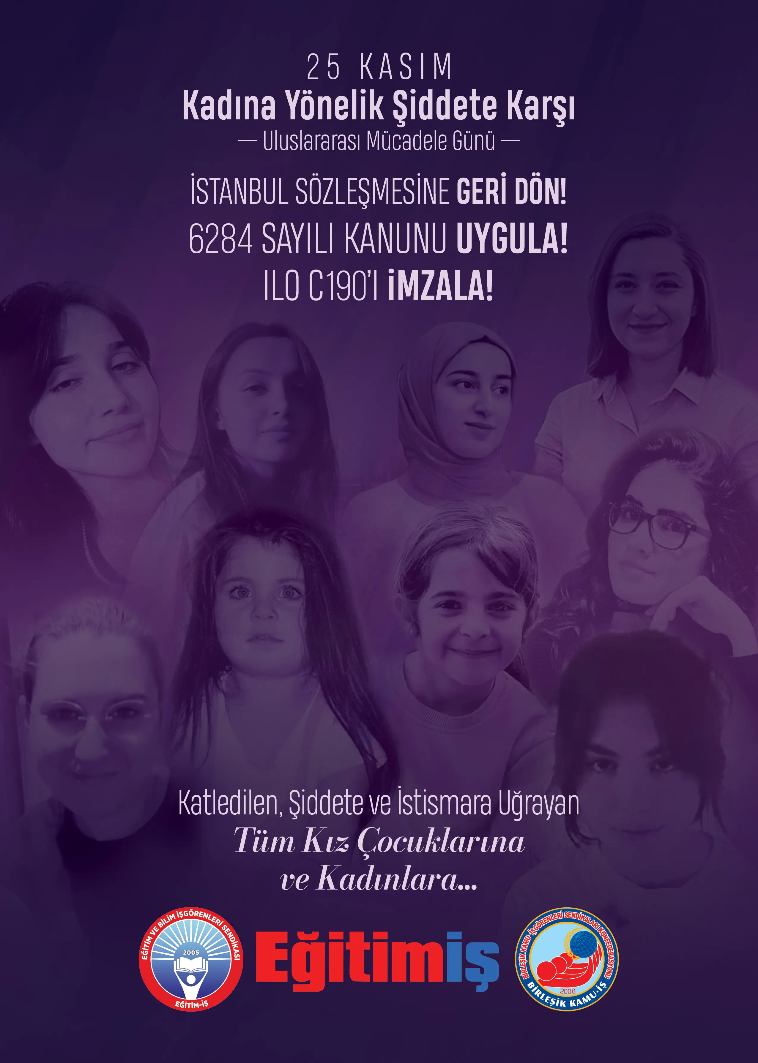 25 Kasım Kadına Yönelik Şiddete Karşı Ulauslararası Mücadele Günü | EĞİTİM İŞ