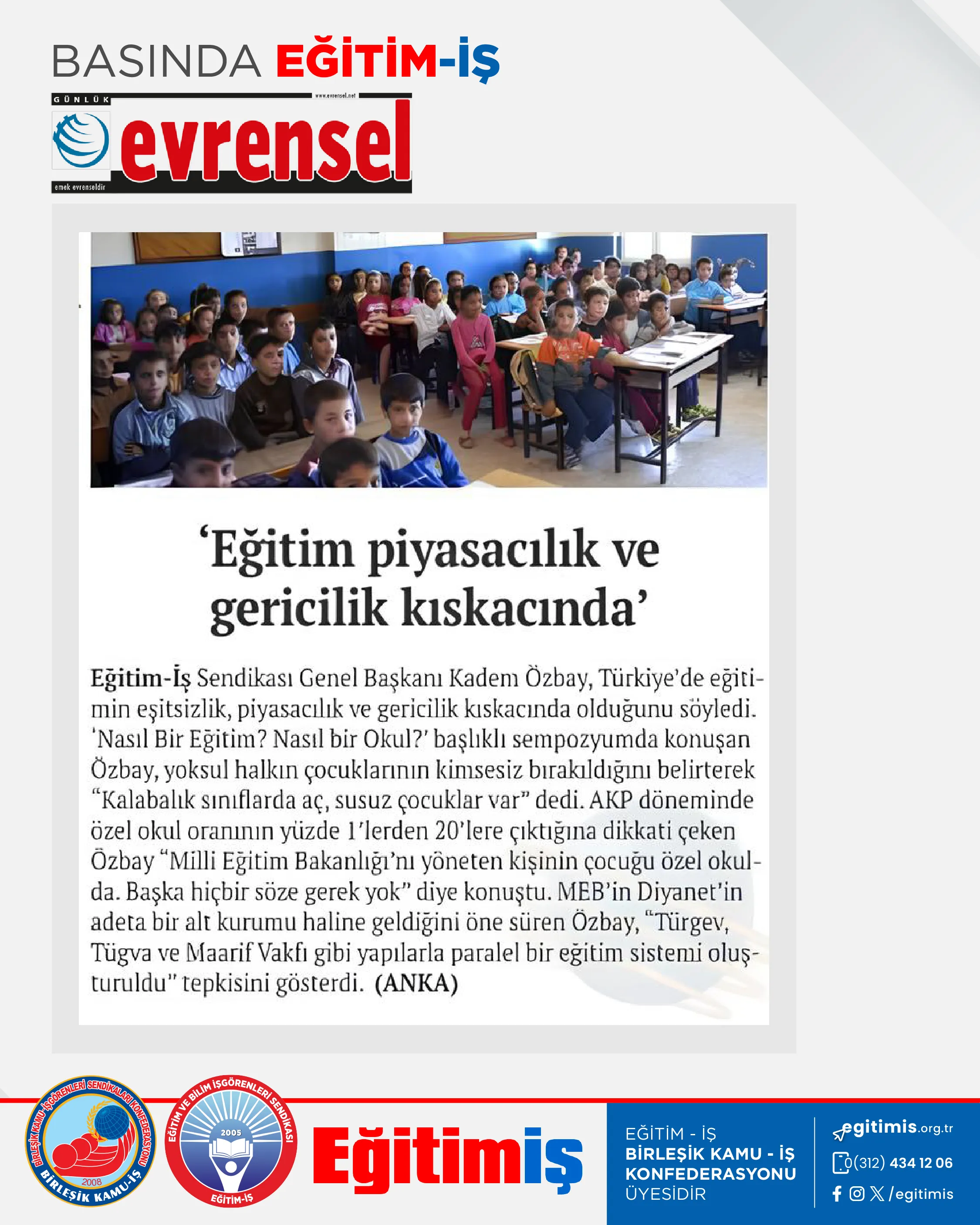 'Eğitim piyasacılık ve gericilik kıskacında' | EĞİTİM İŞ