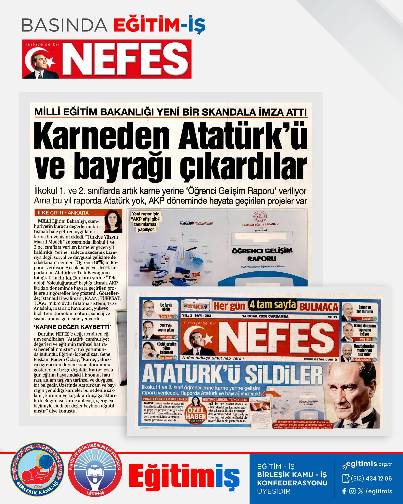 Karneden Atatürk'ü ve bayrağı çıkardılar | EĞİTİM İŞ