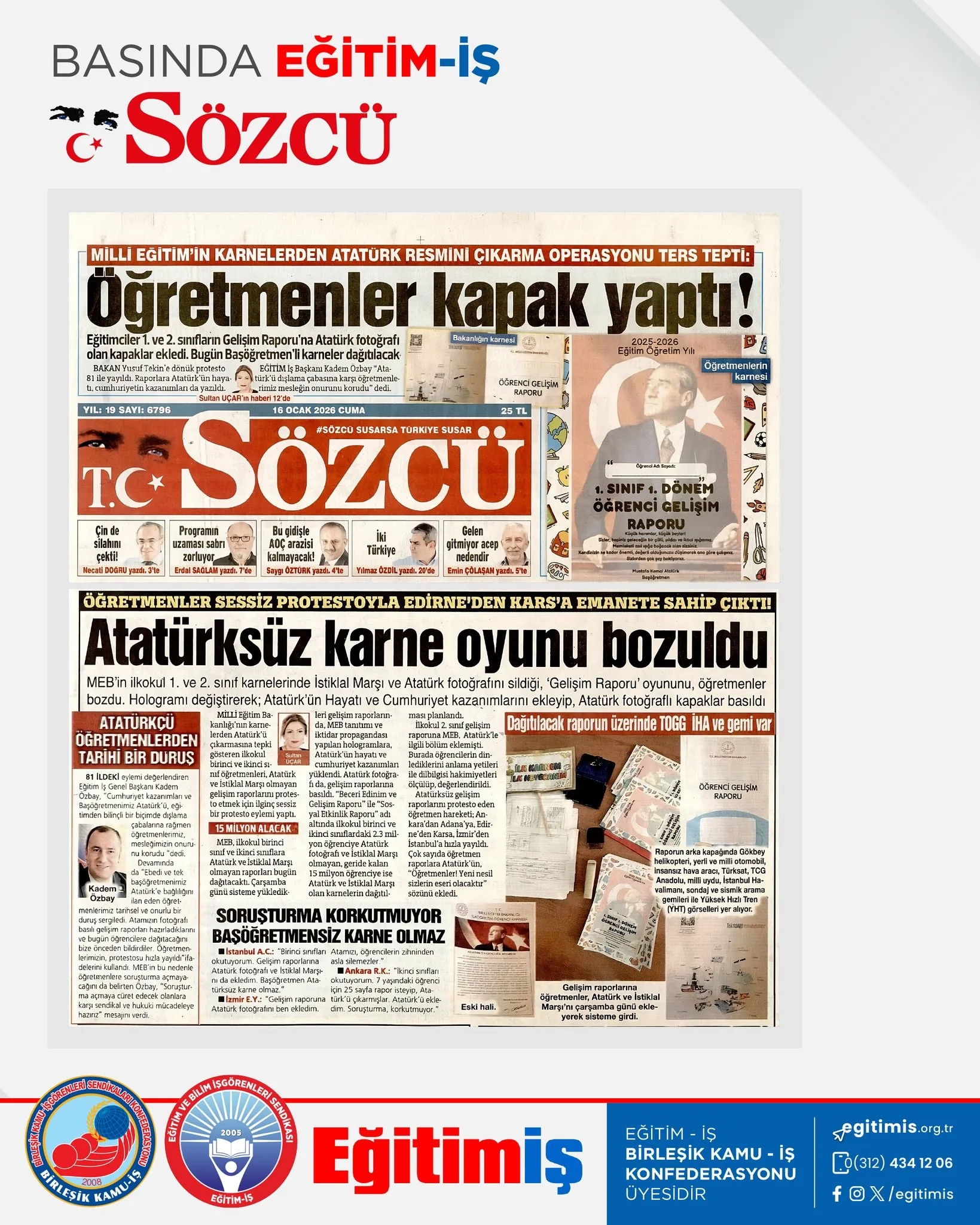 ATATÜRKÇÜ ÖĞRETMENLERDEN TARİHİ BİR DURUŞ | EĞİTİM İŞ