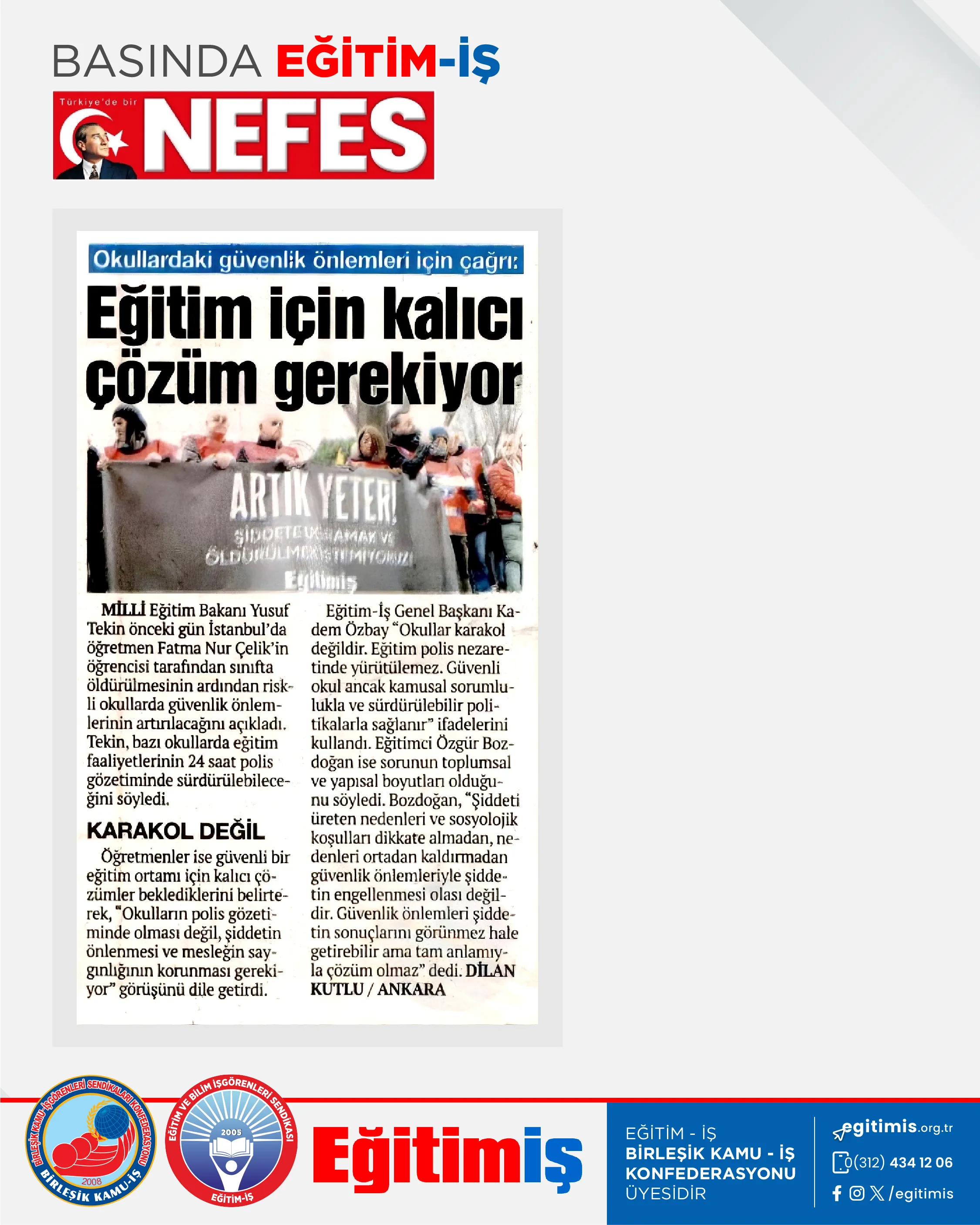 Eğitim için kalıcı çözüm gerekiyor | EĞİTİM İŞ