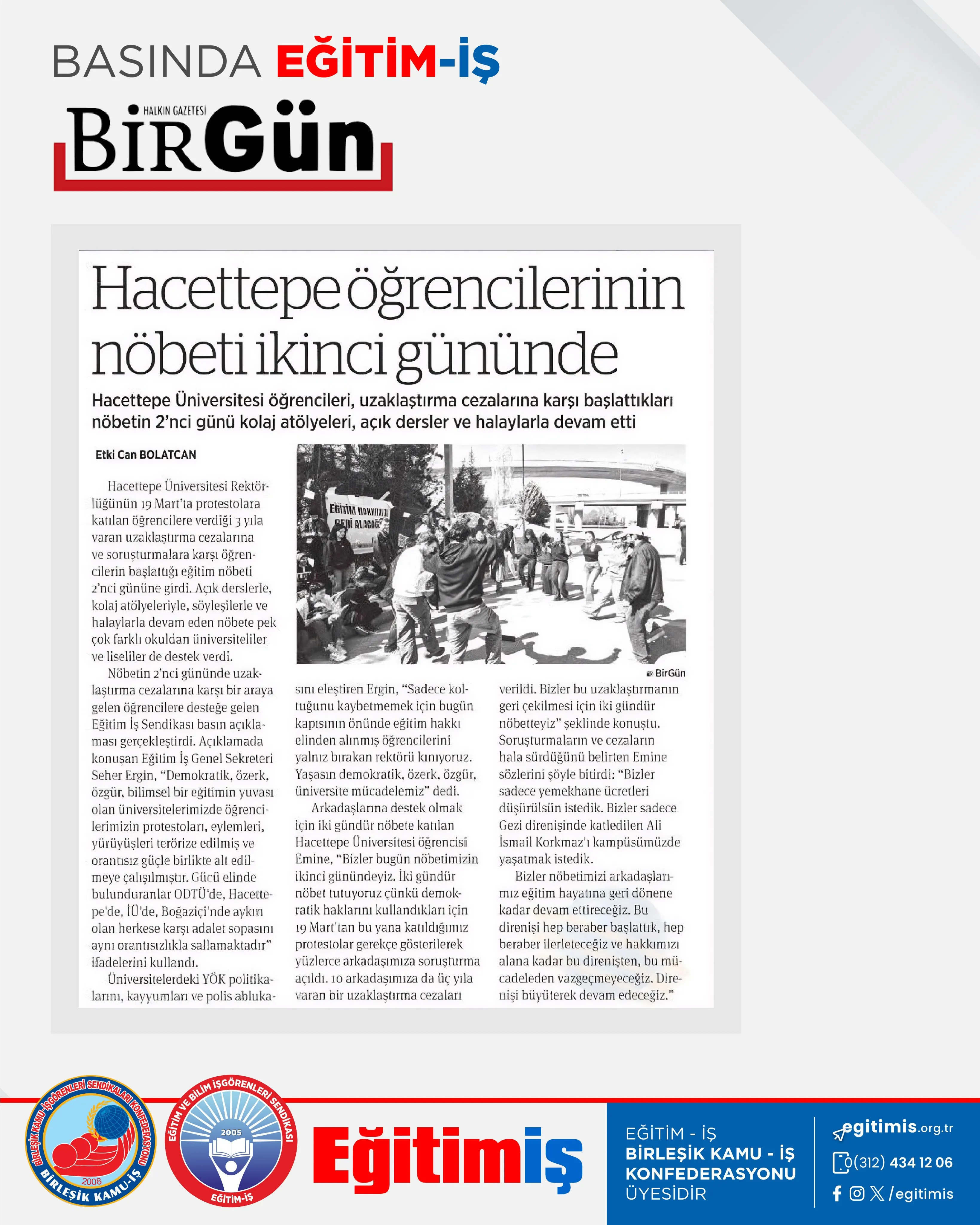 Hacettepe öğrencilerinin nöbeti ikinci gününde | EĞİTİM İŞ