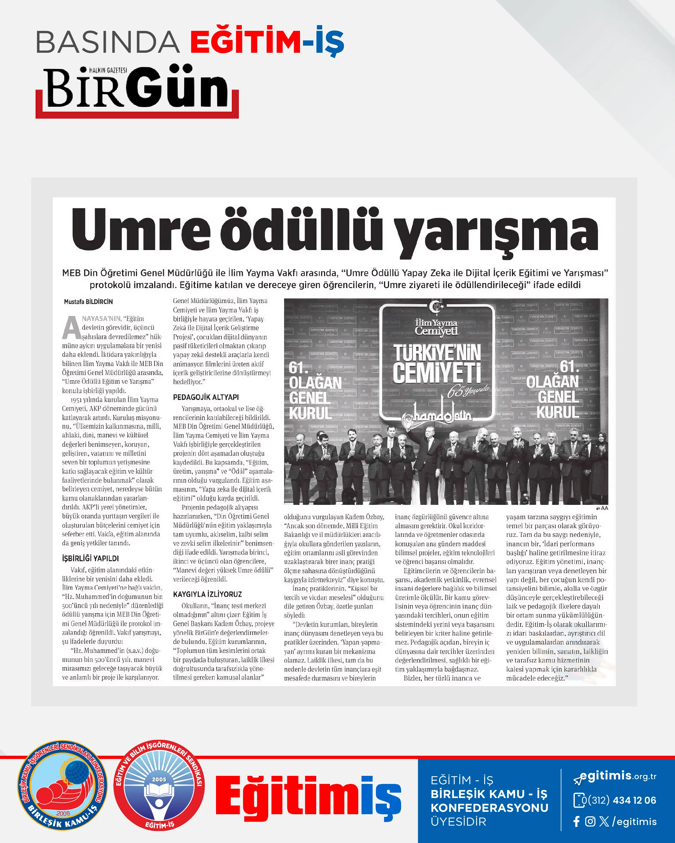 Umre ödüllü yarışma | EĞİTİM İŞ