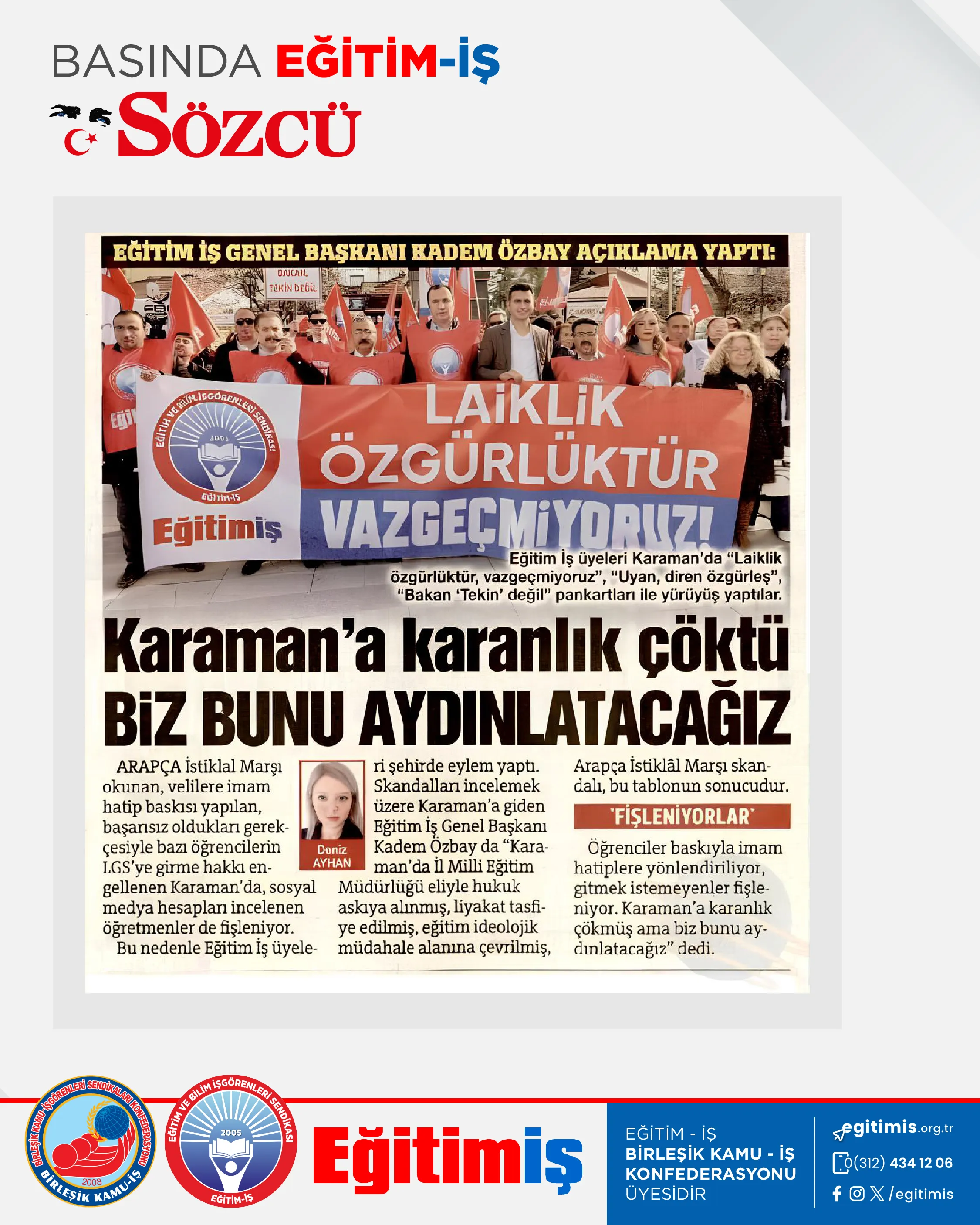 Karaman'a karanlık çöktü BİZ BUNU AYDINLATACAĞIZ | EĞİTİM İŞ