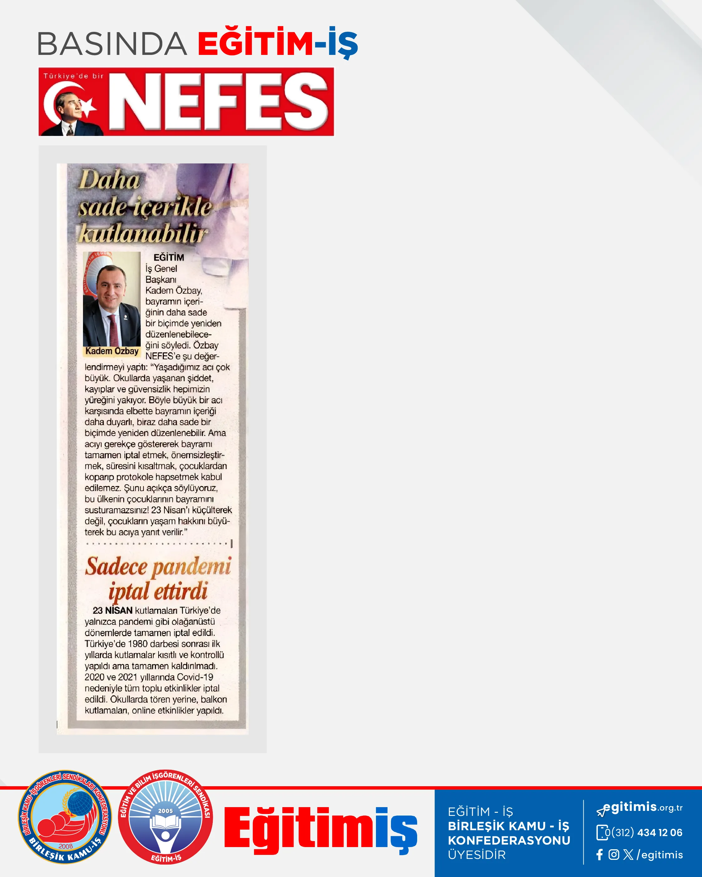 Daha sade içerikle kutlanabilir | EĞİTİM İŞ