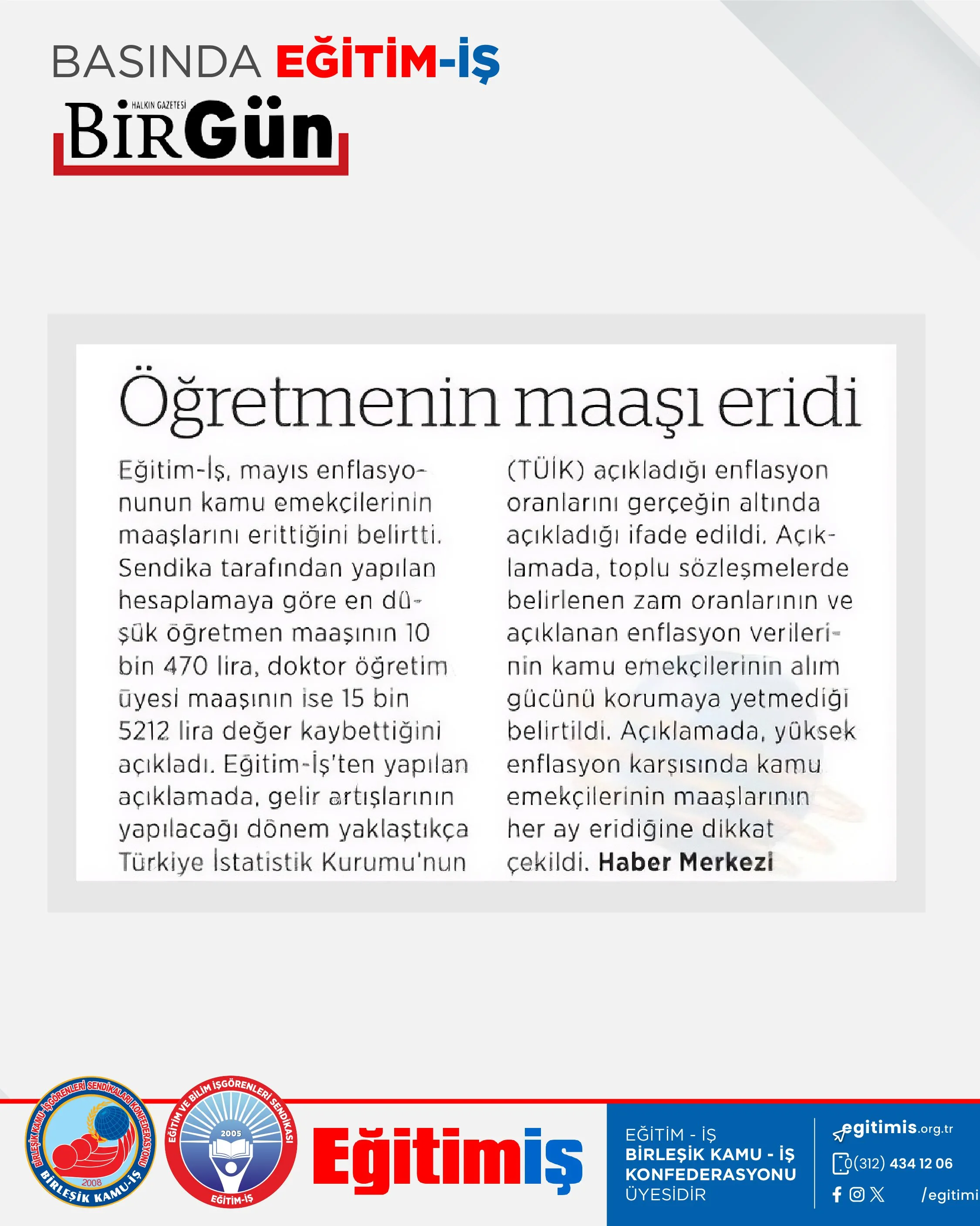 Öğretmenin maaşı eridi | EĞİTİM İŞ