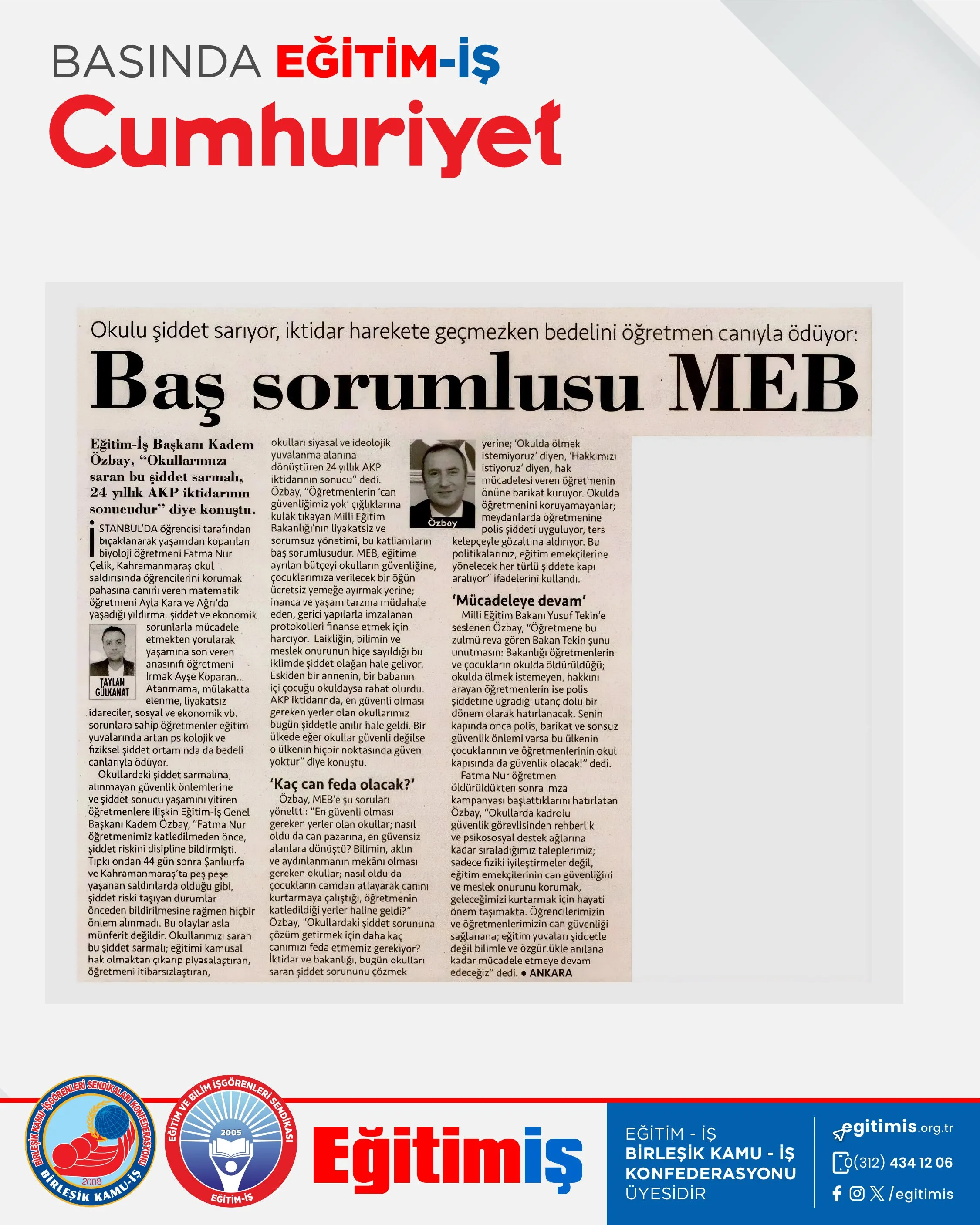 Baş sorumlusu MEB | EĞİTİM İŞ