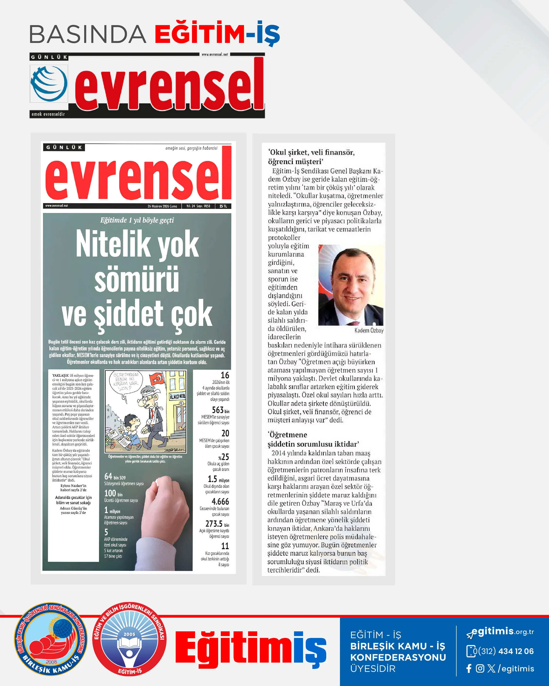 Nitelik yok sömürü ve şiddet çok | EĞİTİM İŞ