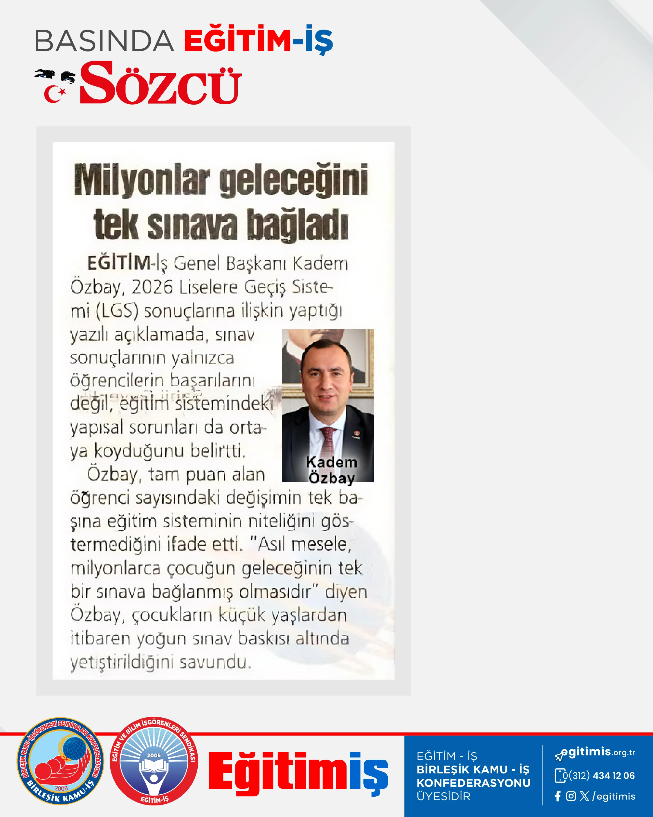 Milyonlar geleceğini tek bir sınava bağladı | EĞİTİM İŞ
