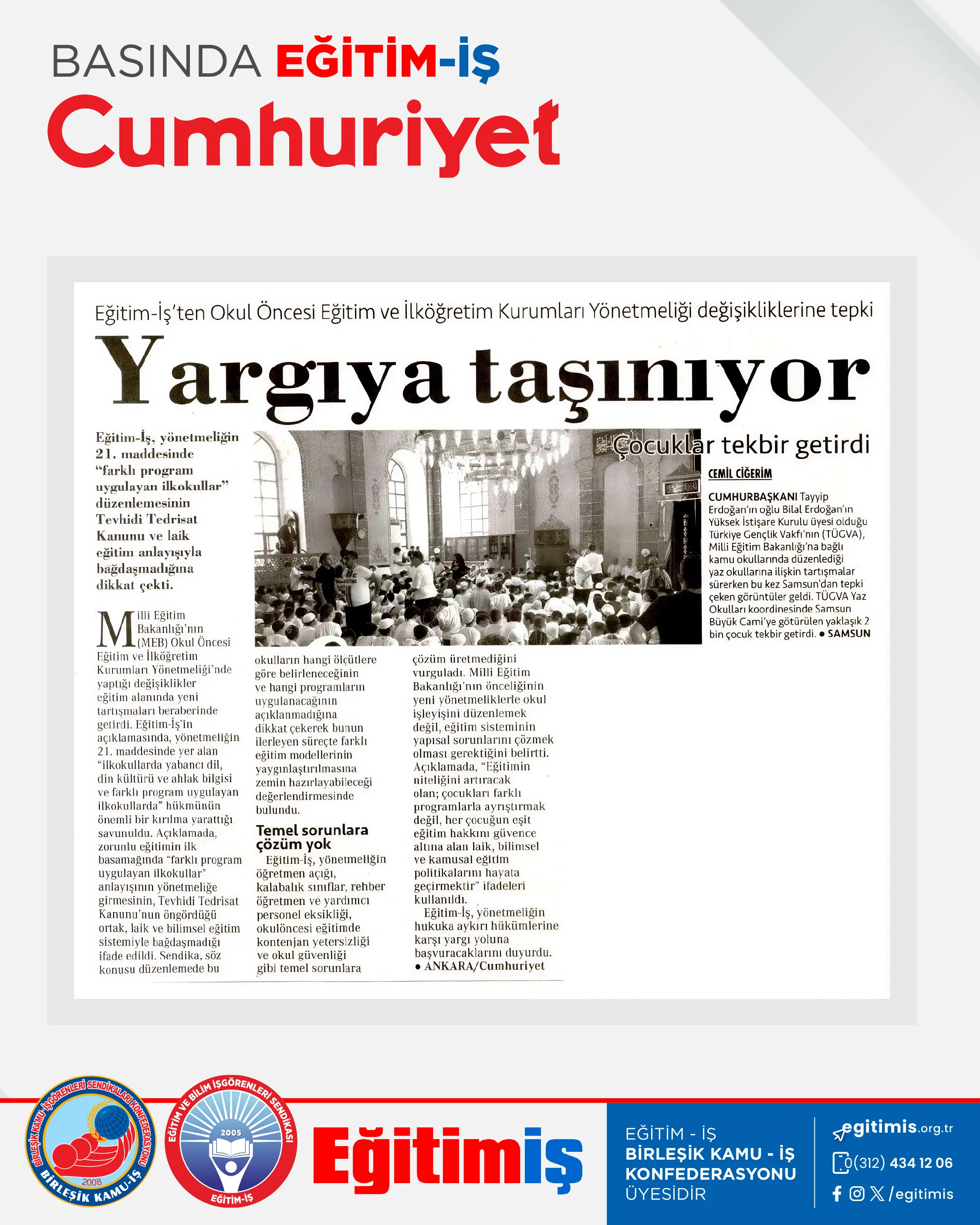 Yargıya taşınıyor | EĞİTİM İŞ