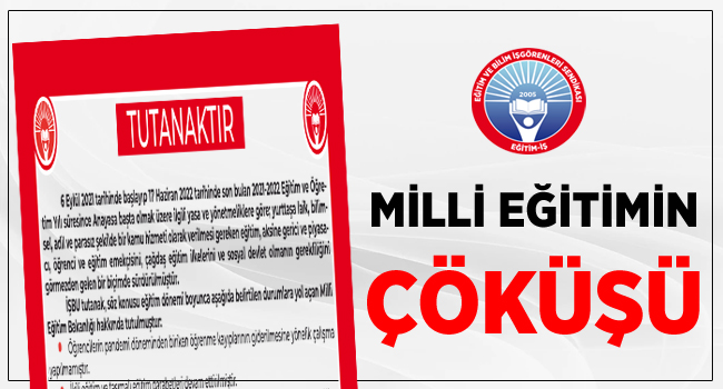 MİLLİ EĞİTİMİN ÇÖKÜŞÜ | EĞİTİM İŞ