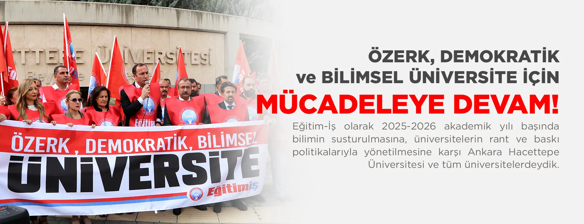 ÖZERK, DEMOKRATİK VE BİLİMSEL ÜNİVERSİTE İÇİN MÜCADELEYE DEVAM! | EĞİTİM İŞ