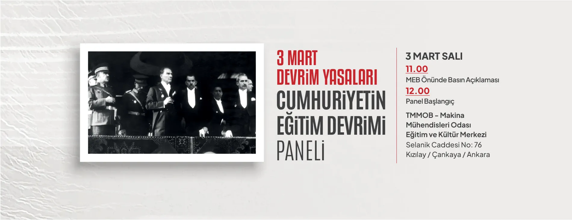 3 MART DEVRİM YASALARI: CUMHURİYETİN EĞİTİM DEVRİMİ PANELİ